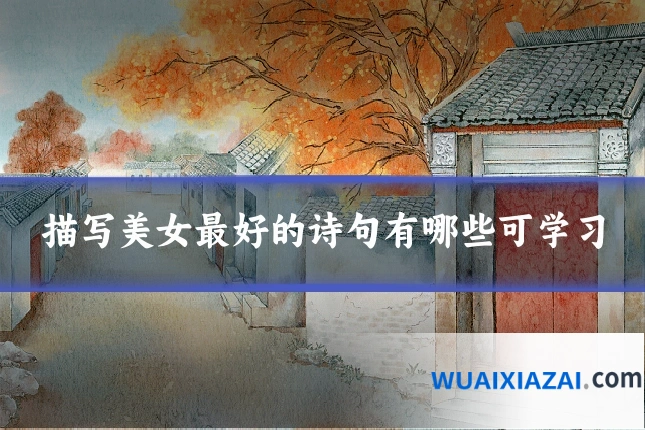 描写美女最好的诗句有哪些可学习