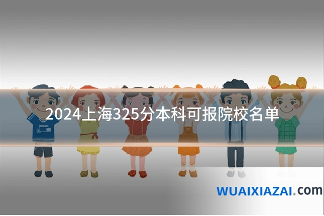 2024上海325分本科可报院校名单