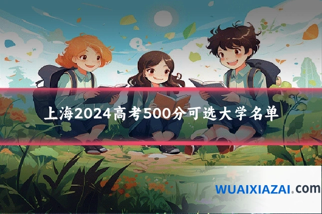 上海2024高考500分可选大学名单