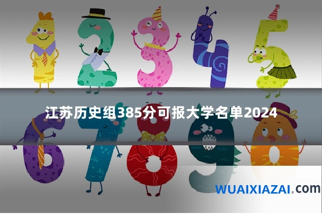 江苏历史组385分可报大学名单2024