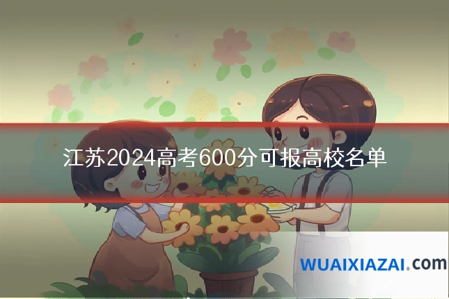 江苏2024高考600分可报高校名单