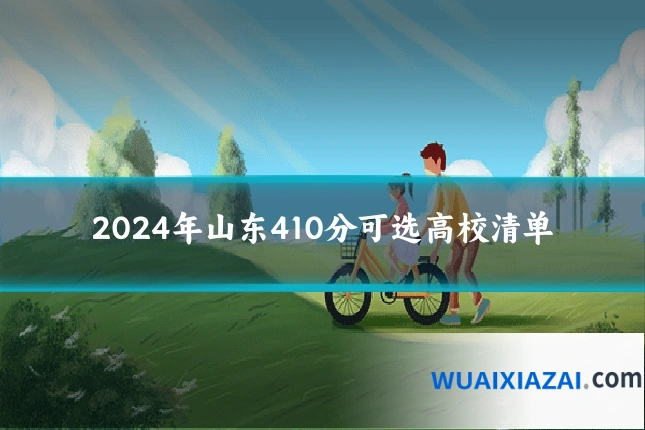 2024年山东410分可选高校清单
