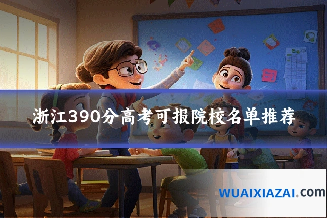 浙江390分高考可报院校名单推荐