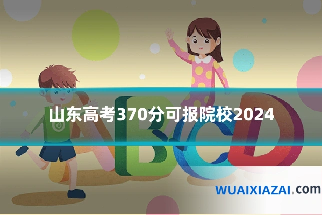 山东高考370分可报院校2024