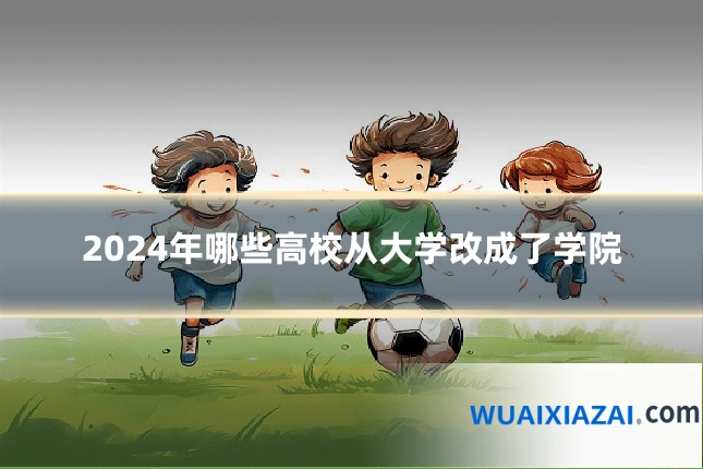 2024年哪些高校从大学改成了学院