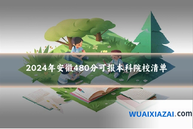 2024年安徽480分可报本科院校清单
