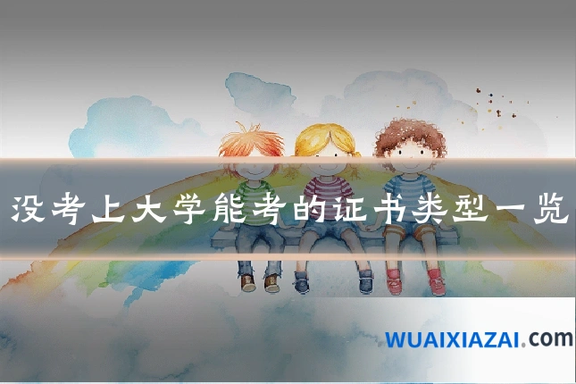 没考上大学能考的证书类型一览