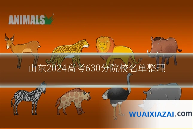 山东2024高考630分院校名单整理