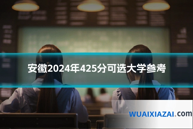 安徽2024年425分可选大学参考