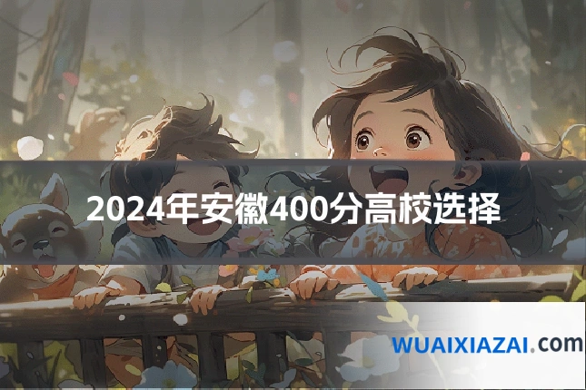 2024年安徽400分高校选择
