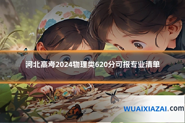 河北高考2024物理类620分可报专业清单