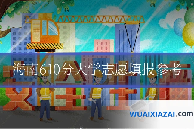 海南610分大学志愿填报参考
