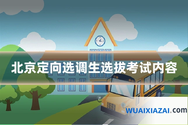北京定向选调生选拔考试内容