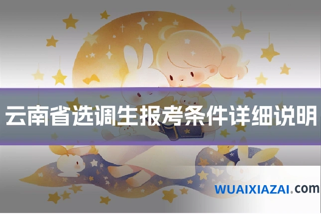 云南省选调生报考条件详细说明