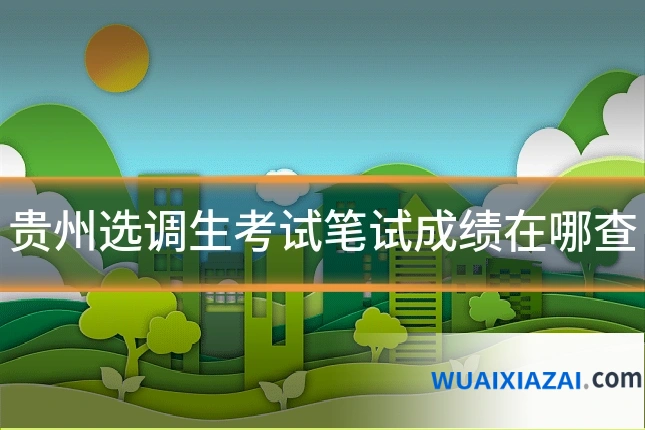 贵州选调生考试笔试成绩在哪查