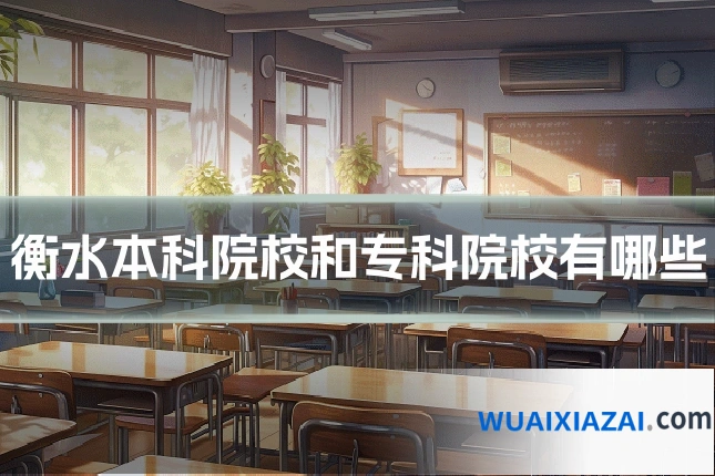 衡水本科院校和专科院校有哪些