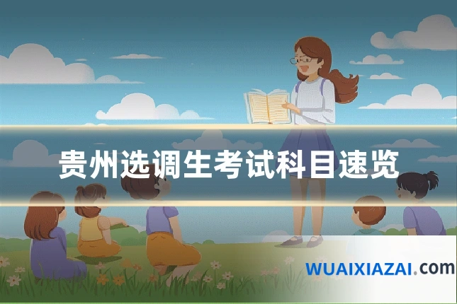 贵州选调生考试科目速览