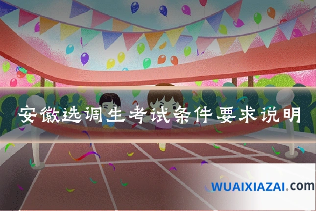 安徽选调生考试条件要求说明