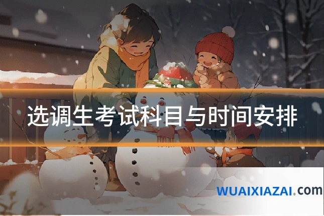 选调生考试科目与时间安排