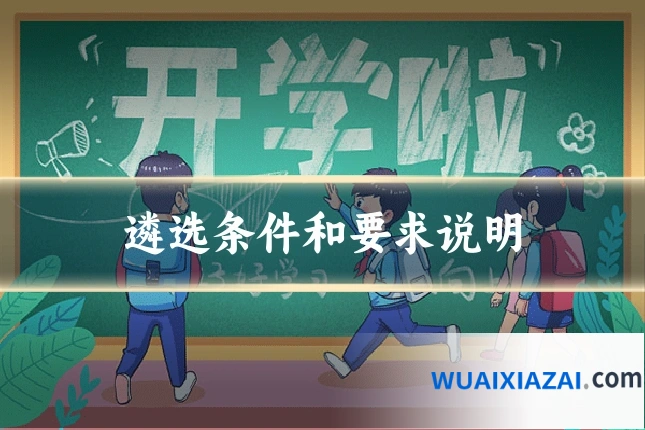 遴选条件和要求说明