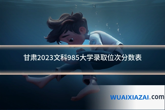 甘肃2023文科985大学录取位次分数表