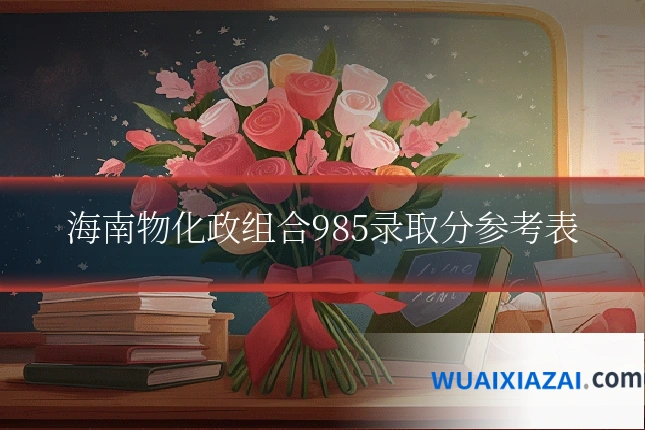 海南物化政组合985录取分参考表