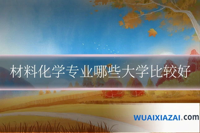 材料化学专业哪些大学比较好
