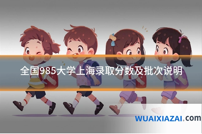 全国985大学上海录取分数及批次说明