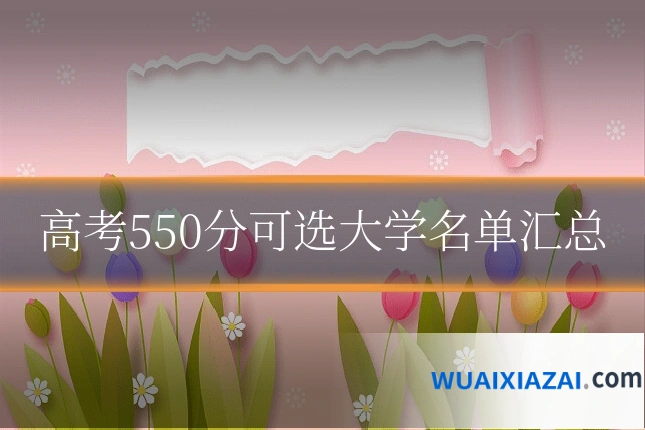 高考550分可选大学名单汇总