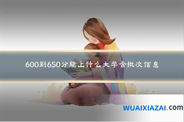 600到650分能上什么大学含批次信息
