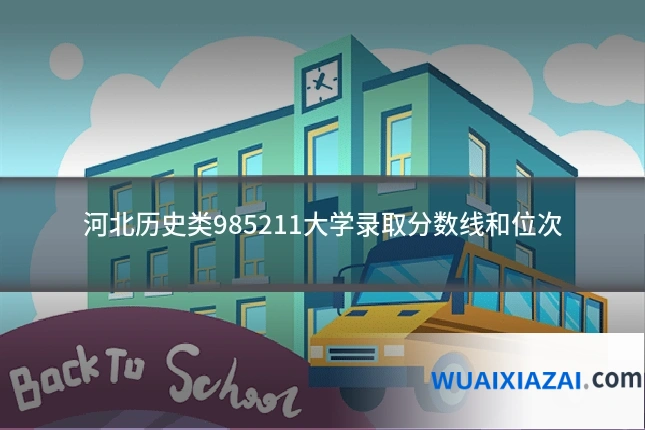 河北历史类985211大学录取分数线和位次