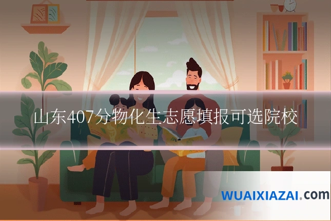山东407分物化生志愿填报可选院校