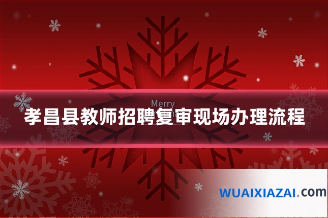 孝昌县教师招聘复审现场办理流程
