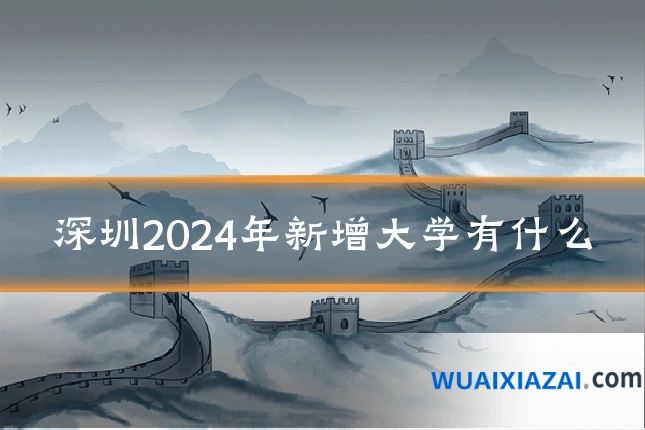 深圳2024年新增大学有什么