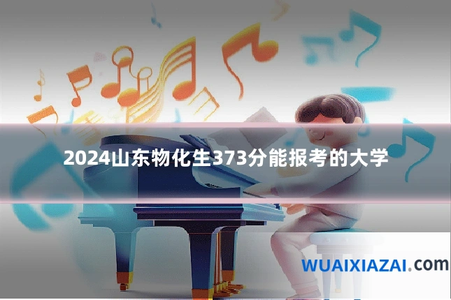 2024山东物化生373分能报考的大学