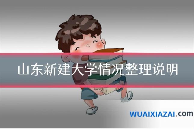 山东新建大学情况整理说明