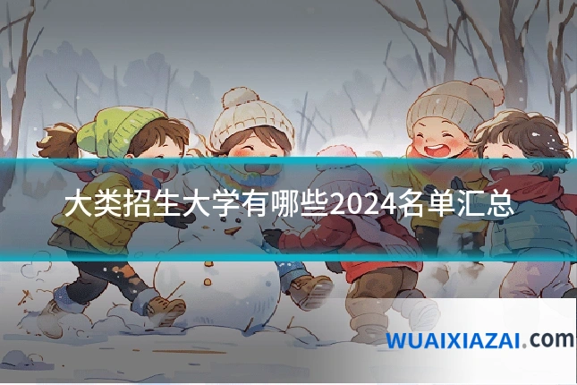 大类招生大学有哪些2024名单汇总