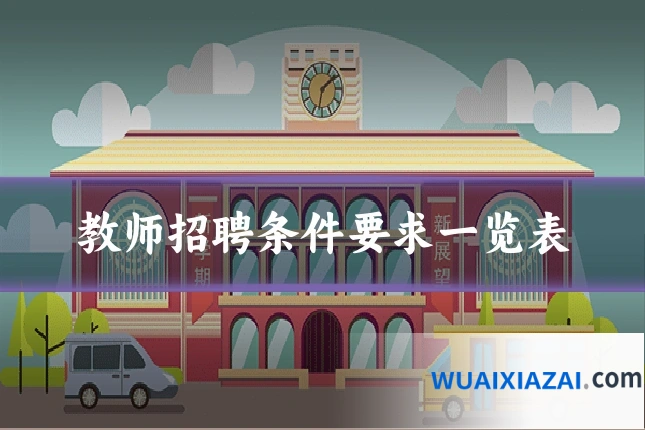 教师招聘条件要求一览表