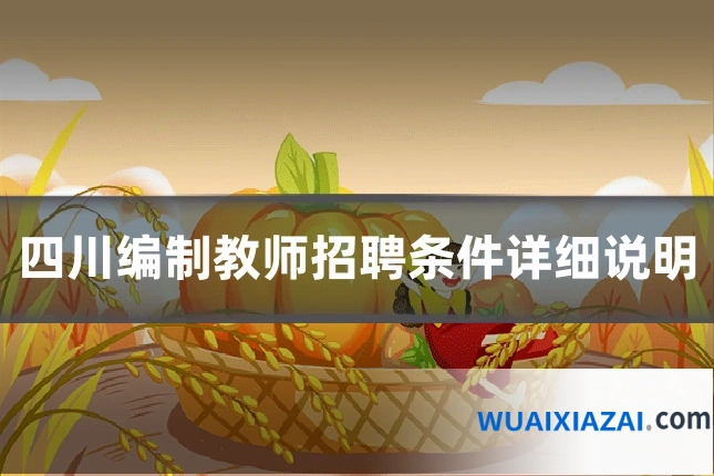 四川编制教师招聘条件详细说明