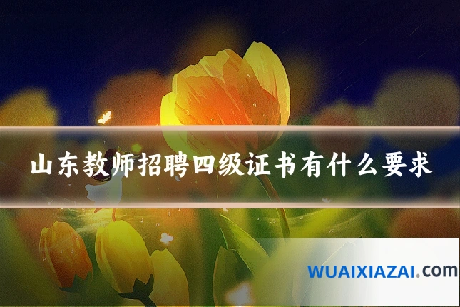山东教师招聘四级证书有什么要求
