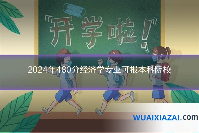 2024年480分经济学专业可报本科院校