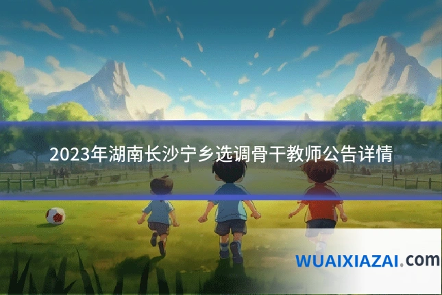 2023年湖南长沙宁乡选调骨干教师公告详情
