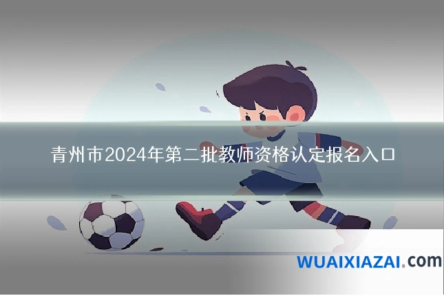 青州市2024年第二批教师资格认定报名入口