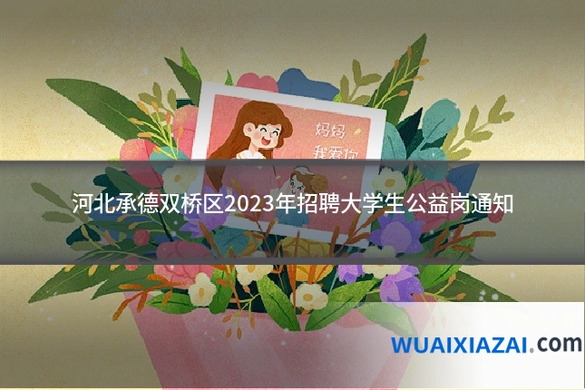 河北承德双桥区2023年招聘大学生公益岗通知