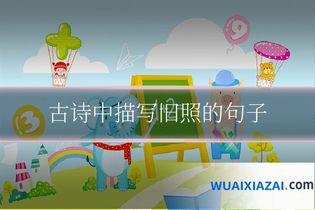 古诗中描写旧照的句子