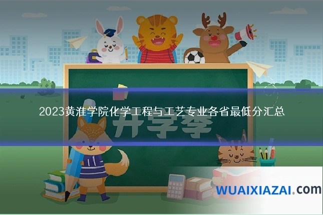 2023黄淮学院化学工程与工艺专业各省最低分汇总