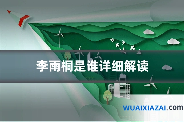 李雨桐是谁详细解读