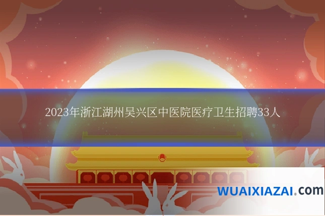 2023年浙江湖州吴兴区中医院医疗卫生招聘33人