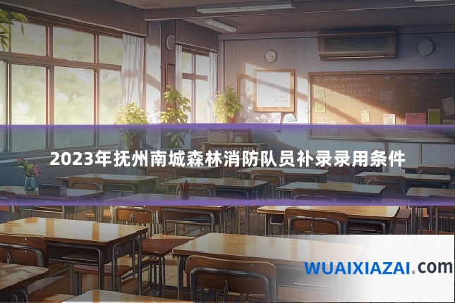 2023年抚州南城森林消防队员补录录用条件