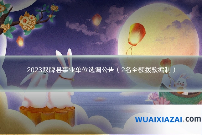 2023双牌县事业单位选调公告（2名全额拨款编制）